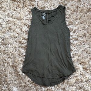 Maurices Olive Green Sleeveless Tank with Strappy design in front S